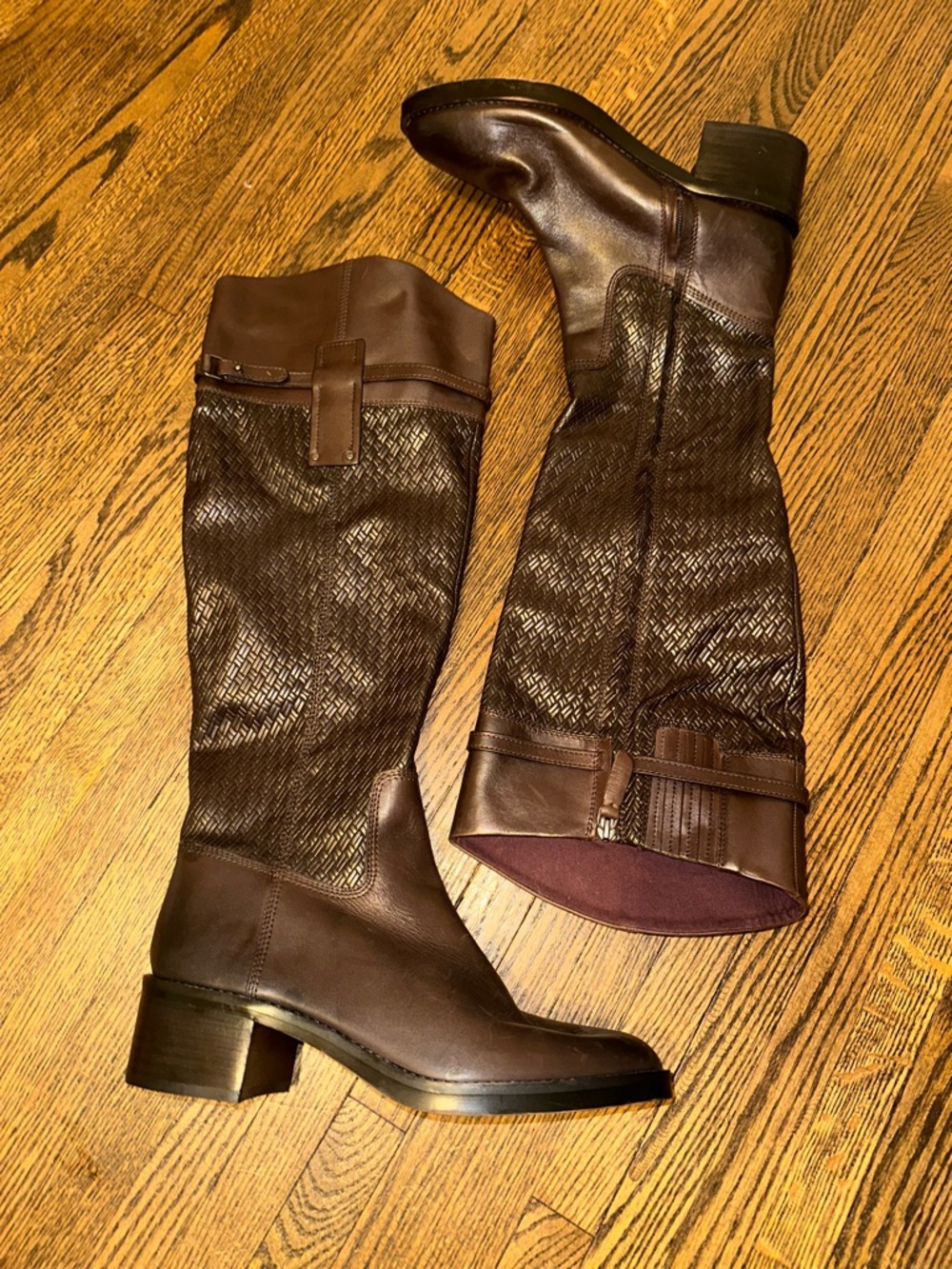Franco Sarto Brown Leather Knee High Boots L Colttall